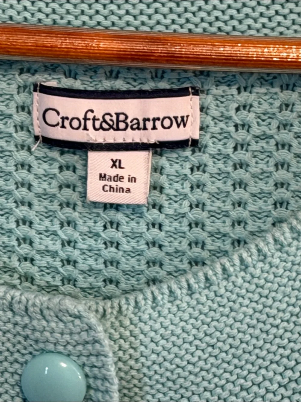 Croft & Barrow Aqua Cardigan Aqua  Size XL